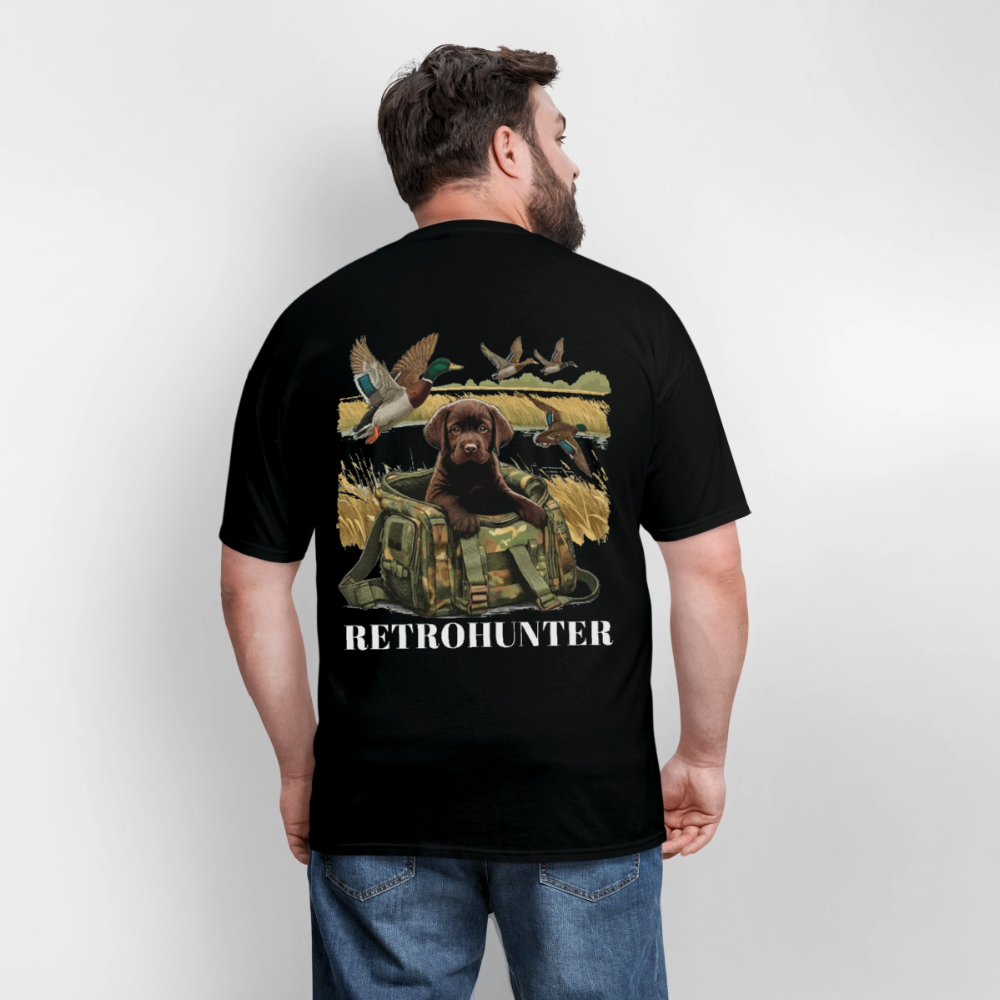 RetroHunter - Chocolate Lab T-Shirt (Unisex) - black