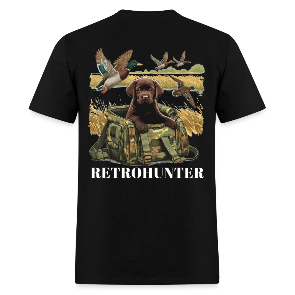 RetroHunter - Chocolate Lab T-Shirt (Unisex) - black